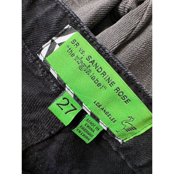 SR vs. Sandrine Rose Palm Tree Black Size 27 Black Distress Demin Jeans NWOT - Picture 5 of 7